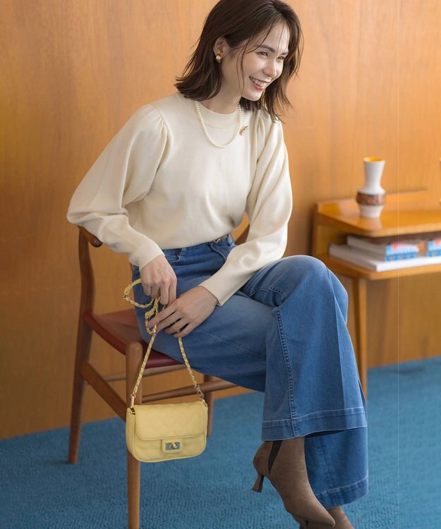 組曲 キルティングショルダーバッグ イエロー系