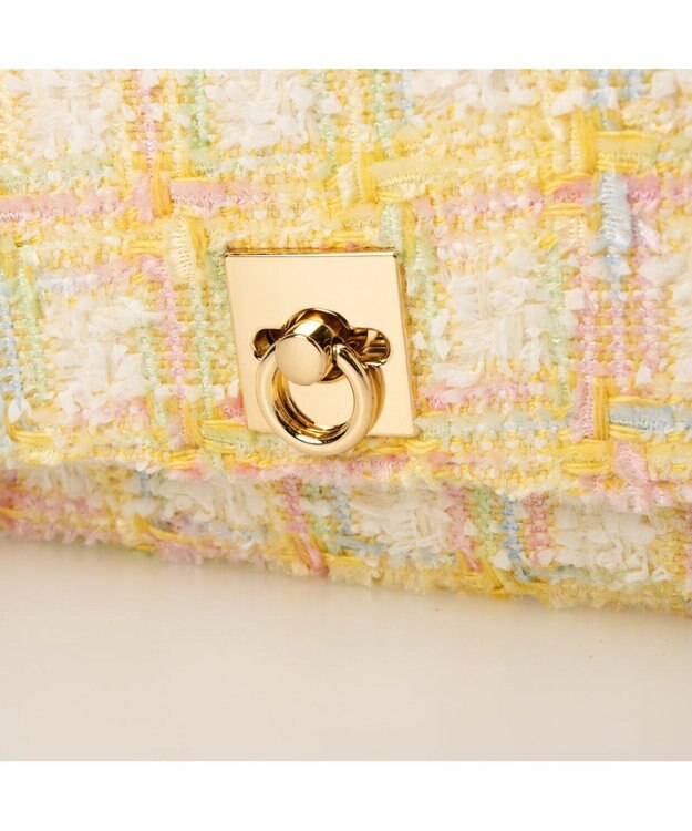 UNBILLION カシュカシュ cachecache / ツイード2wayハンドルフラップショルダー アイボリー