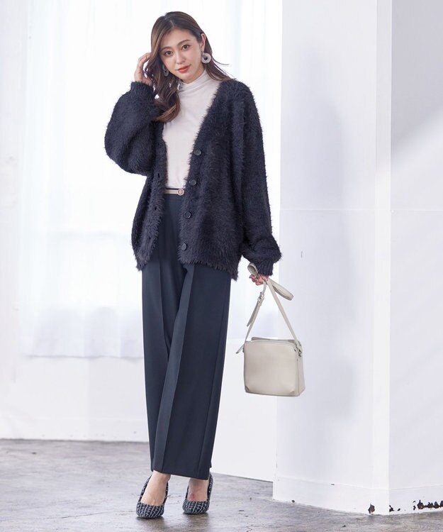 Tiaclasse 【洗える】シャギーニットカーディガン グレー