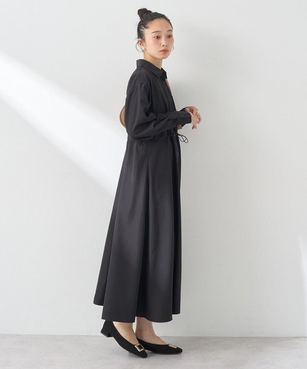 earth music&ecology ドロストシャツワンピース Black