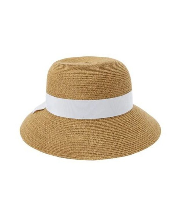 MOONBAT FURLA(フルラ) ペーパーブレードリボン巻きダウンハット サイズ調整可 オフホワイト