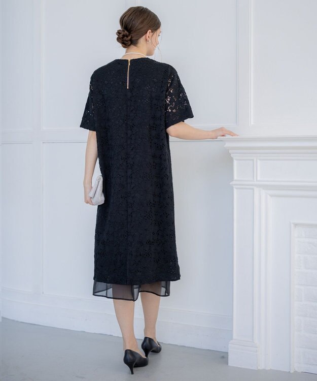 23区 S 【APPLAUDIR】シアーコンビ レースドレス ブラック系