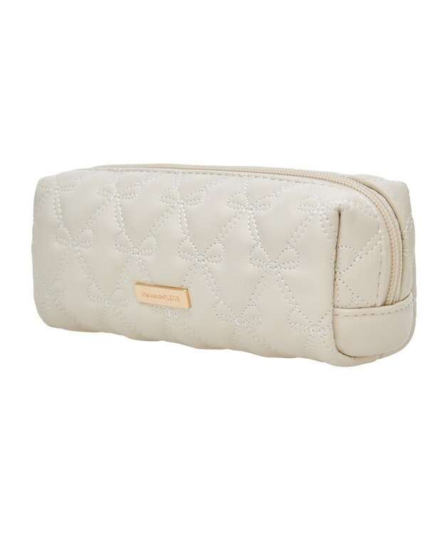 Maison de FLEUR リボンキルティングロングポーチ Black