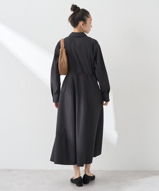 earth music&ecology ドロストシャツワンピース Black