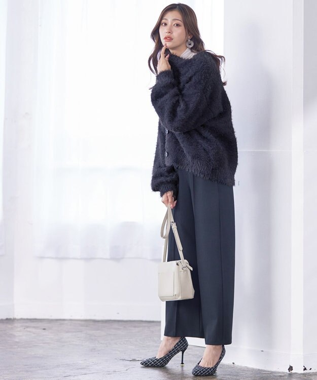 Tiaclasse 【洗える】シャギーニットカーディガン グレー