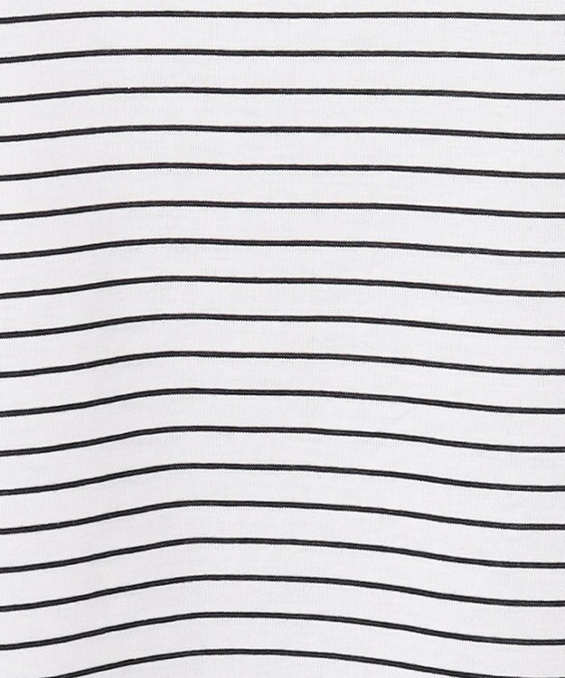 J.PRESS LADIES 【接触冷感・UVケア】 スムースジャージー タックスリーブ ボーダー カットソー ネイビー系1