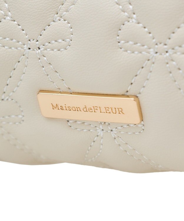 Maison de FLEUR リボンキルティングロングポーチ Black