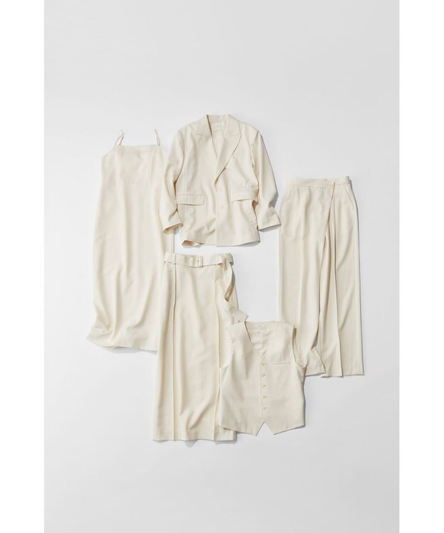 NAVE 【Nave・セットアップ可】ウールポリエステルツイルパンツ アイボリー系