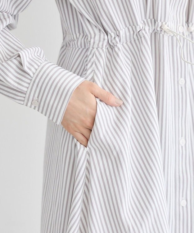 earth music&ecology ドロストシャツワンピース Stripe