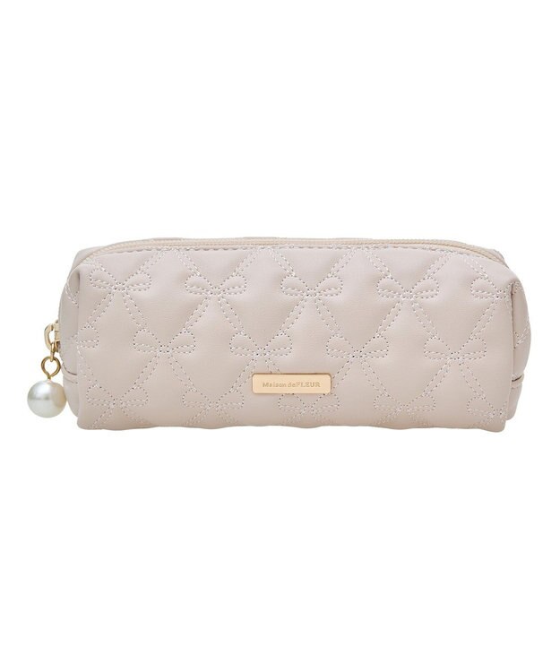 Maison de FLEUR リボンキルティングロングポーチ Pink