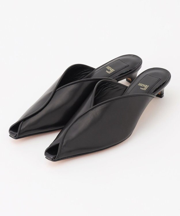 BEIGE， 【一部店舗限定】HENRI EN VARGO / IPINA オープントゥパンプス Black