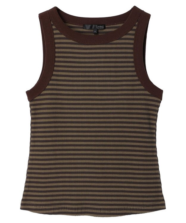 Green Parks ・ＳＵＧＡＲ　ＳＰＯＯＮ　ボーダーアメスリタンクトップ Khaki