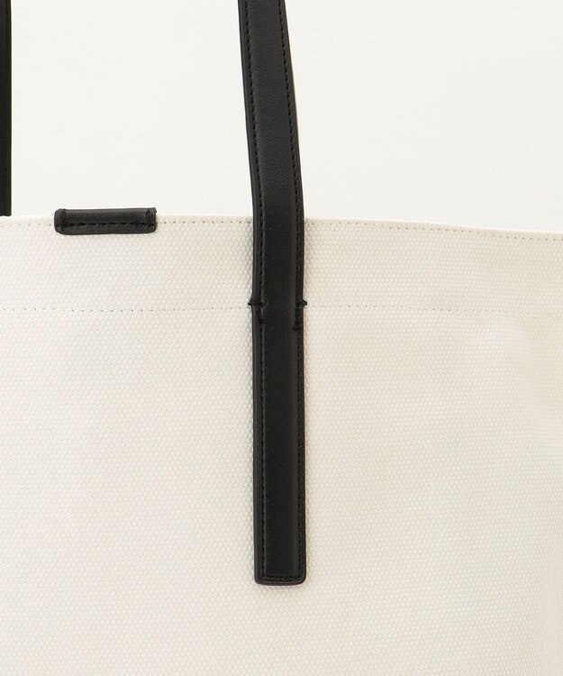 ICB ポーチ付き キャンバストート バッグ アイボリー系