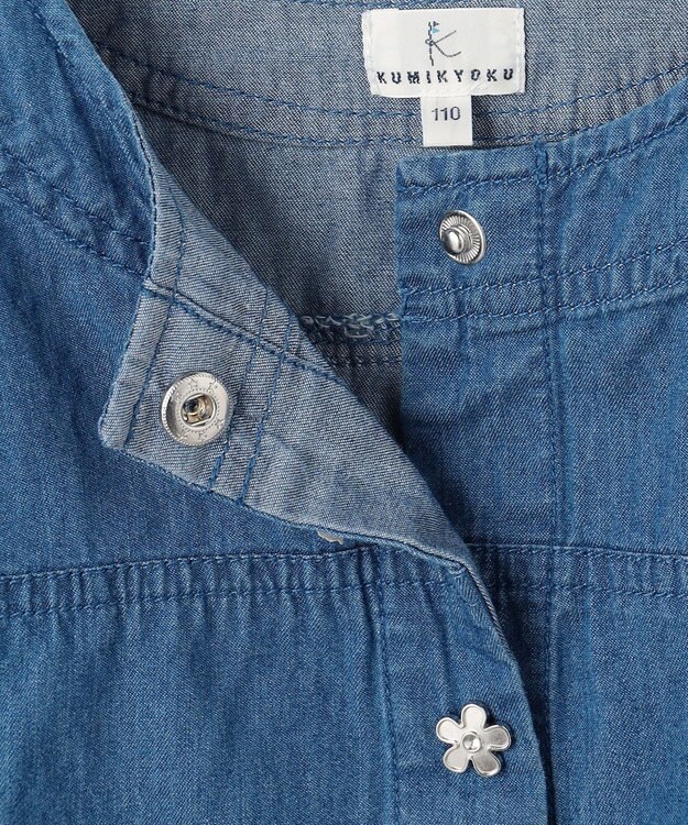組曲 KIDS 【110-140㎝】 フラワーボタンデニムジャケット ネイビー
