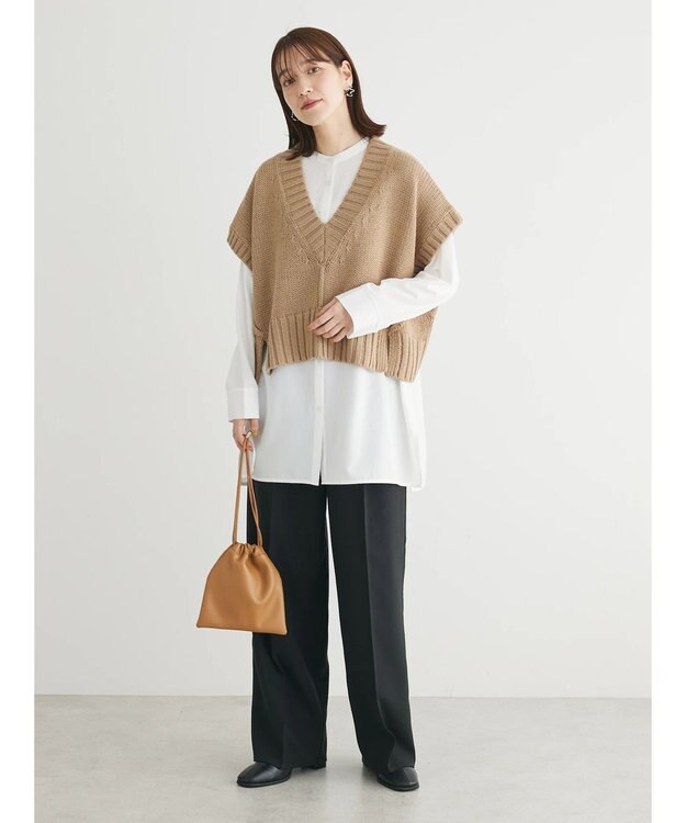 Green Parks ・ＳＵＧＡＲ　ＳＰＯＯＮ　ショートニットベスト Beige