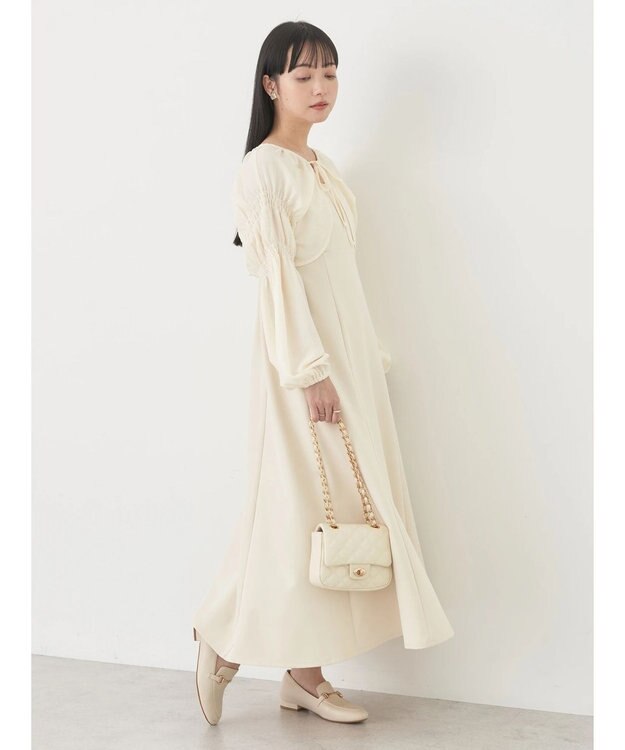 earth music&ecology ＳＥＴ２点ボレロ＋キャミワンピース Ivory