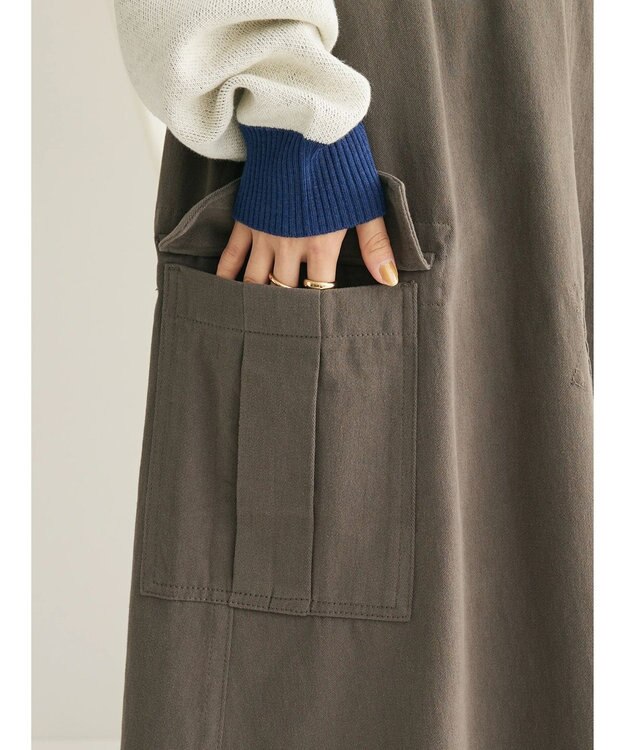 CRAFT STANDARD BOUTIQUE 綿ピーチカーゴスカート Charcoal Gray