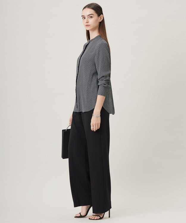 ICB L 【洗える】ミリオーネダンボールニット ワイドストレートパンツ ブラック系