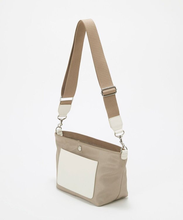 TOPKAPI 【Breath TOPKAPI sis】【WEB限定】ナイロン レザーポケット ミニ ショルダーバッグ 軽量 / CALM カーム　 ベージュ
