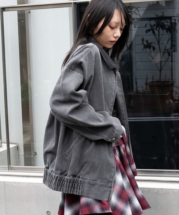 WEGO ワーカーズWジップブルゾン ブラック中濃色