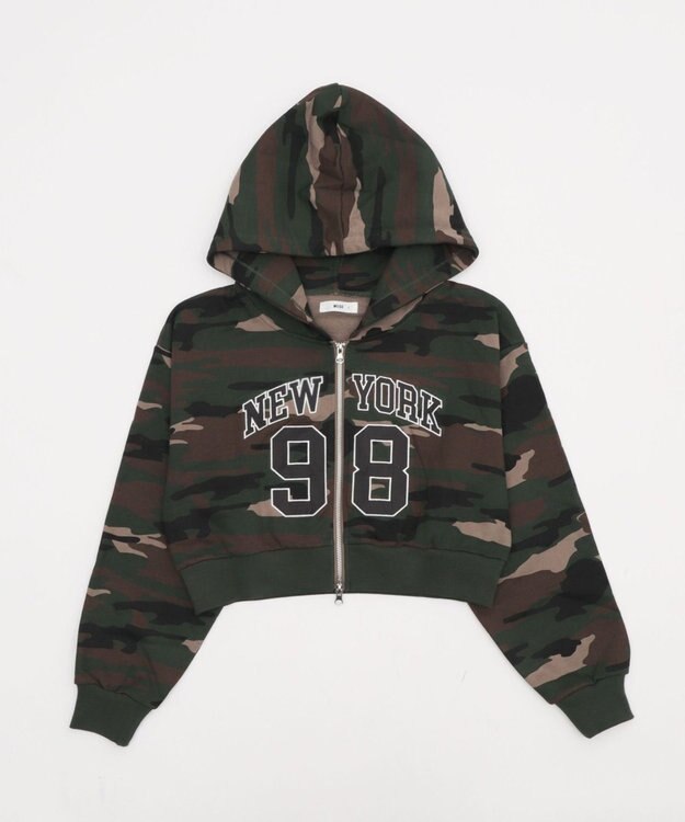 WEGO グラフィックショートZIPパーカー 柄1