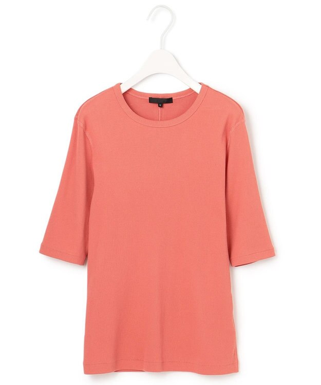 ICB 【洗える】Rib 5分袖 カットソー オレンジ系