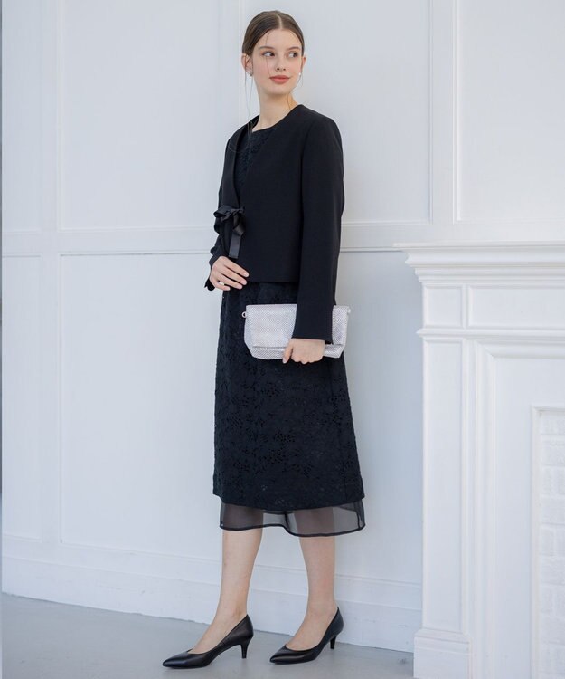 23区 S 【APPLAUDIR】シアーコンビ レースドレス ブラック系