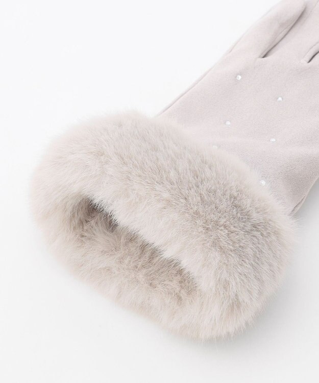 ANY SIS シャインストーン グローブ ライトグレー