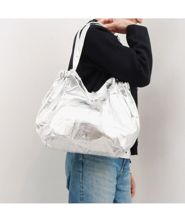 UNBILLION カシュカシュ cachecache / メタリックギャザーパッカブルトート シルバー