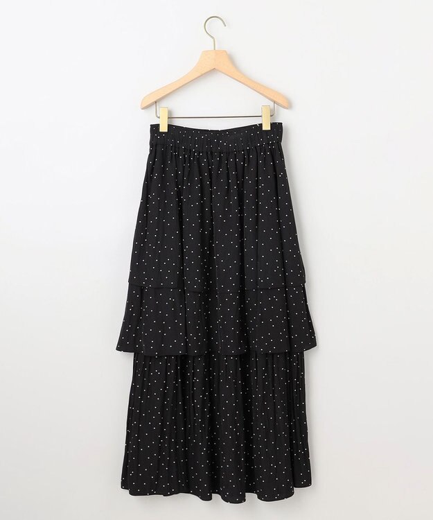 組曲 【入江未悠さんコラボ】ギャザーライトデシンティアード スカート モノトーンドット系5