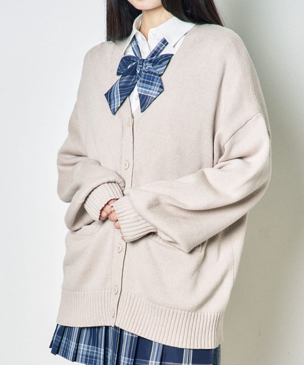 WEGO 【SCHOOL ITEM】ニットカーディガン ベージュ
