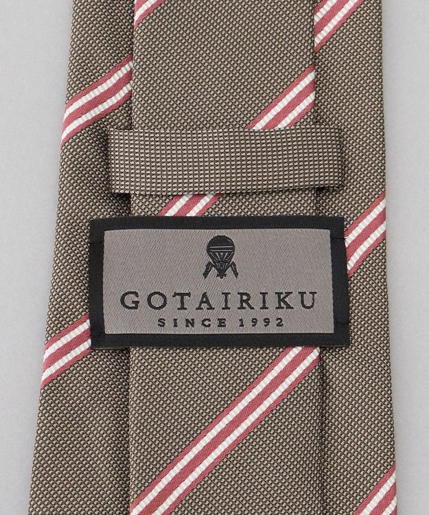 GOTAIRIKU  GOTAIRIKU別注【日本製】シルク ネクタイ_レジメンタル柄 ダークブラウン系1