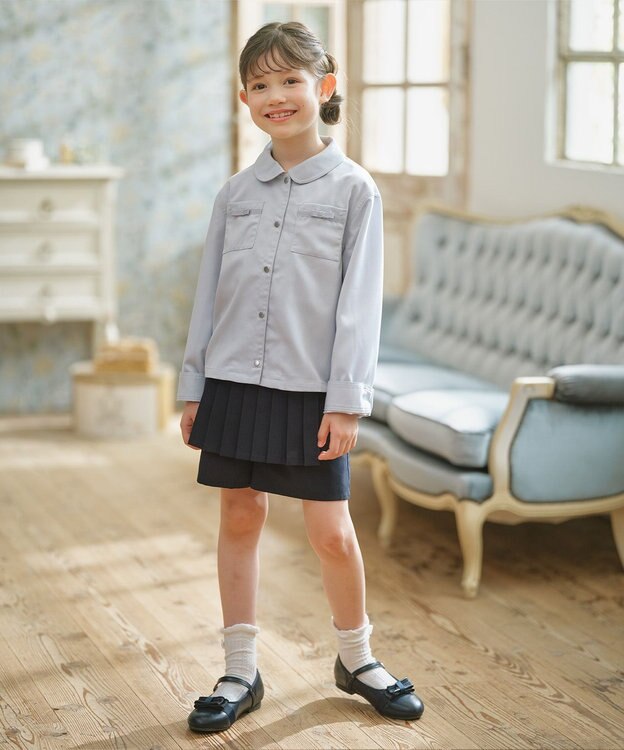 組曲 KIDS 【110-140㎝】リボンポケット ジャケット サックスブルー