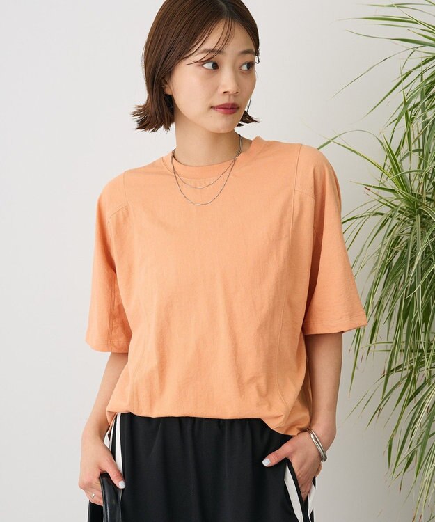 CRAFT STANDARD BOUTIQUE カットクレープワイドキリカエTシャツ Orange