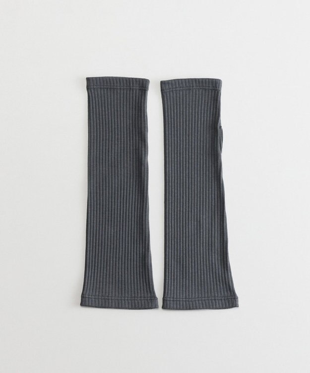 ORuKuBET organic cotton rib arm cover 【 UVカット・オーガニックコットン・日本製 】 チャコール