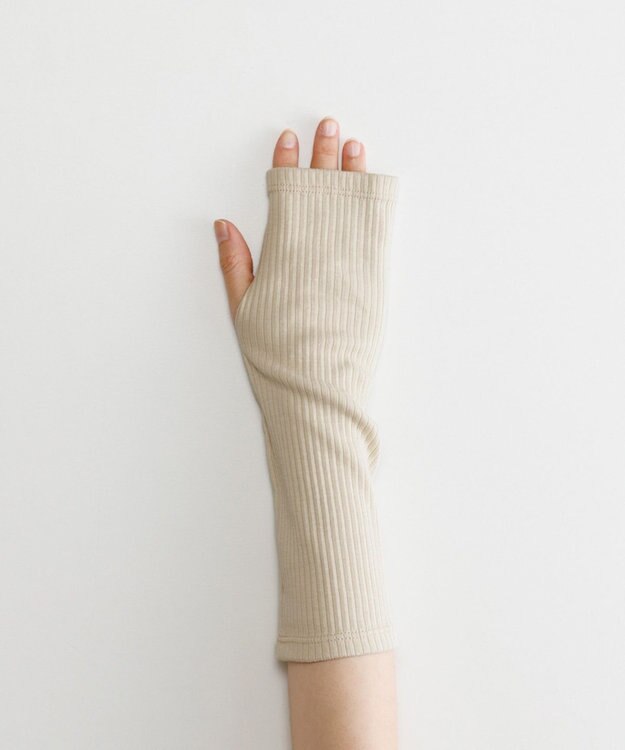ORuKuBET organic cotton rib arm cover 【 UVカット・オーガニックコットン・日本製 】 ベージュ