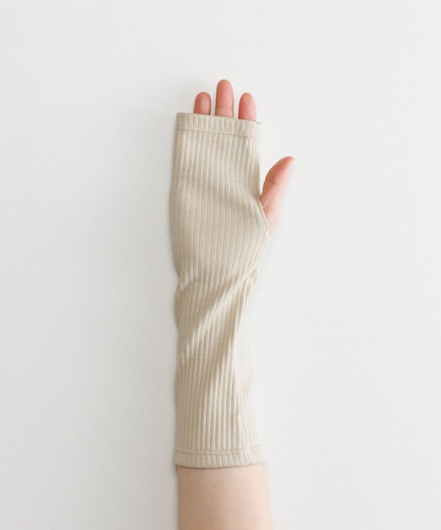 ORuKuBET organic cotton rib arm cover 【 UVカット・オーガニックコットン・日本製 】 ベージュ