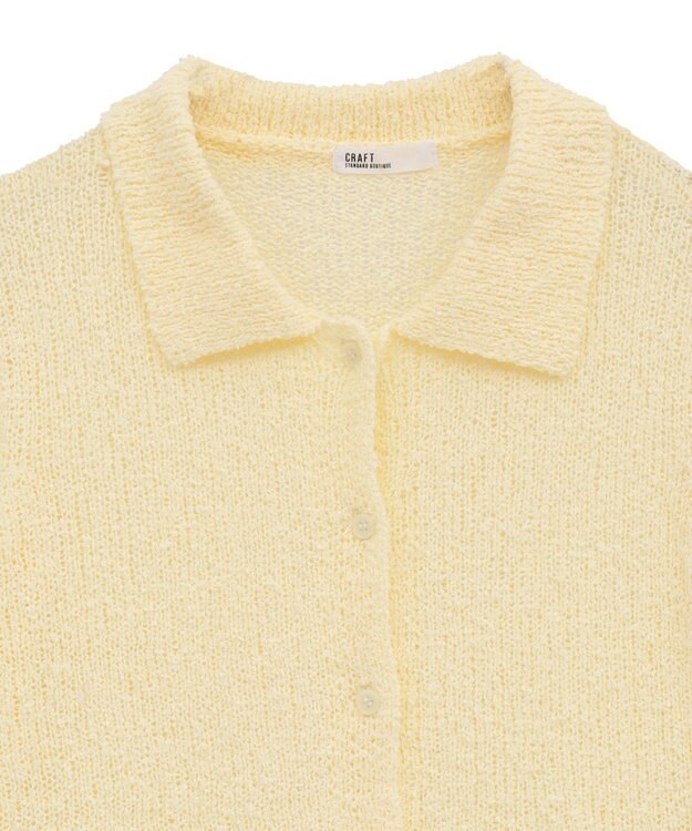 CRAFT STANDARD BOUTIQUE ブークレヤーン衿付きニットカーディガン Light Yellow