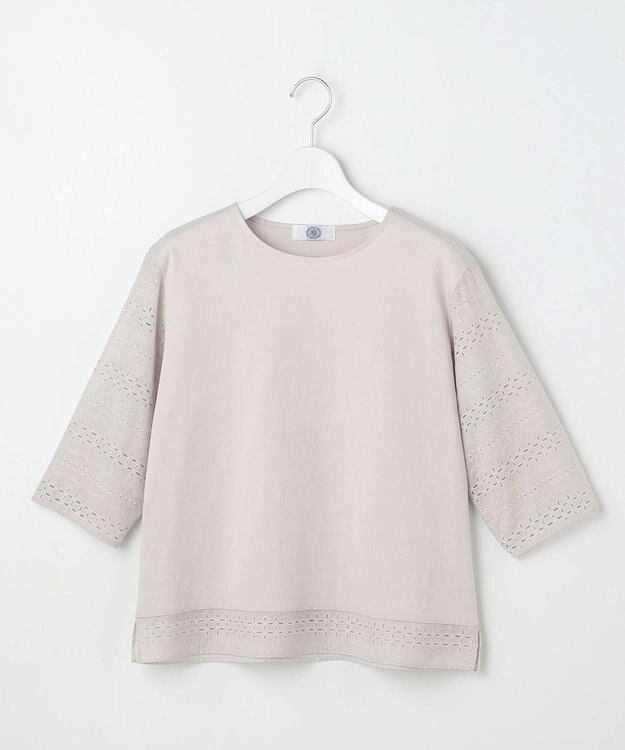 J.PRESS LADIES S スムースジャージー 刺繍 カットソー グレージュ系