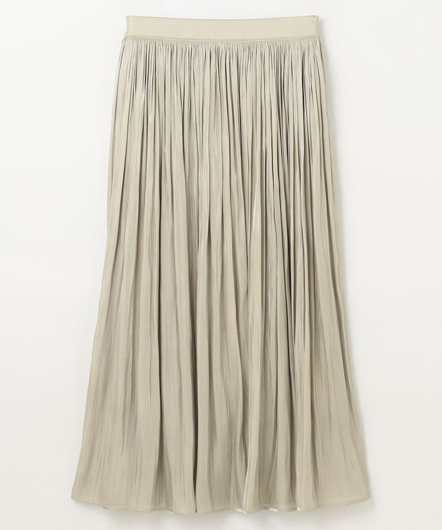 ANY L 【ウエストゴム】シャイニーギャザースカート シャンパンゴールド