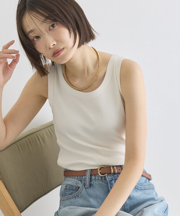 AMERICAN HOLIC テレコタンクトップ Off White