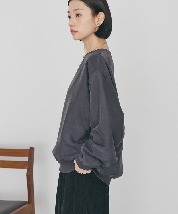 AMERICAN HOLIC オーガンジーレイヤードスウェットプルオーバー Charcoal Gray