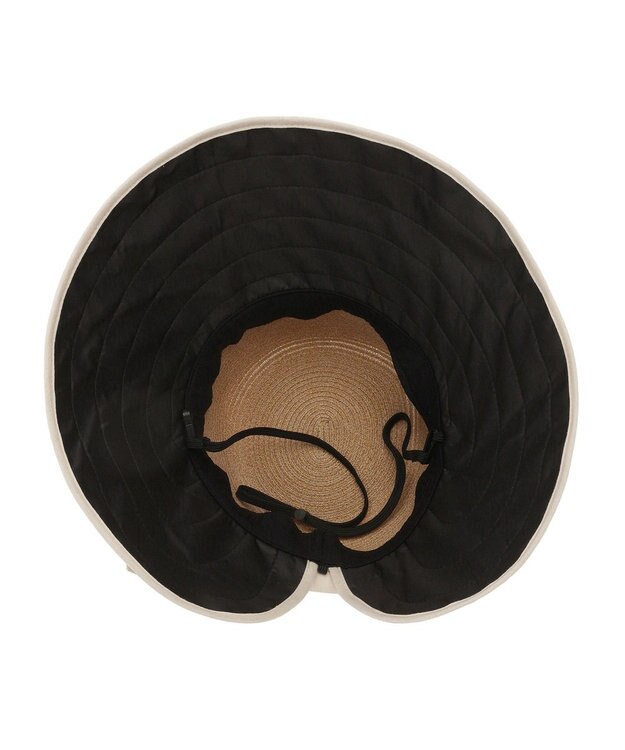 MOONBAT 【遮光100%/UPF50%＋/UVカット】洗えるバックリボン ブレードパラソルハット 手洗いOK/サイズ調整可能/吸水速乾/遮熱 オフホワイト