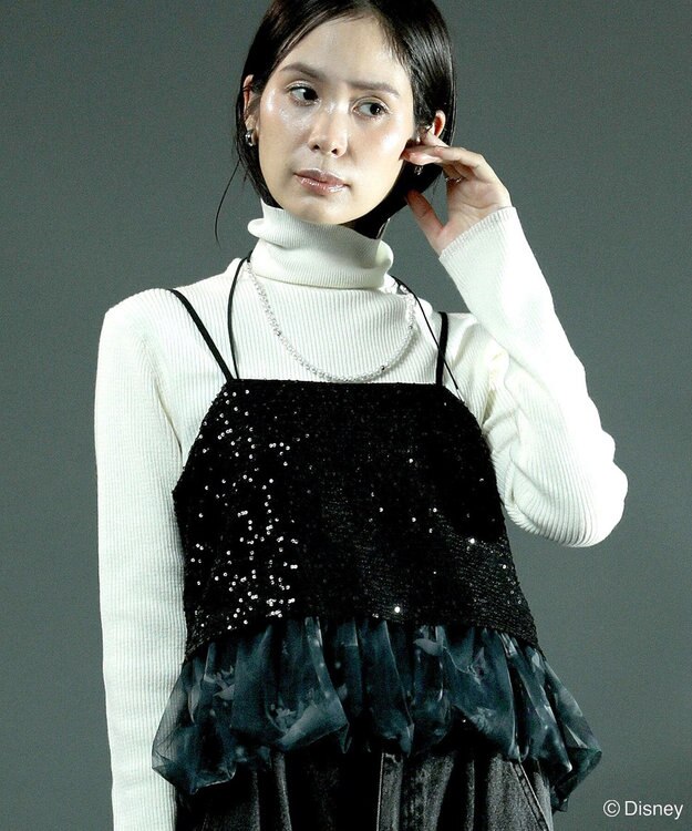 Green Parks ＦＡＮＴＡＳＩＡ／スパンコール総柄ビスチェ Black