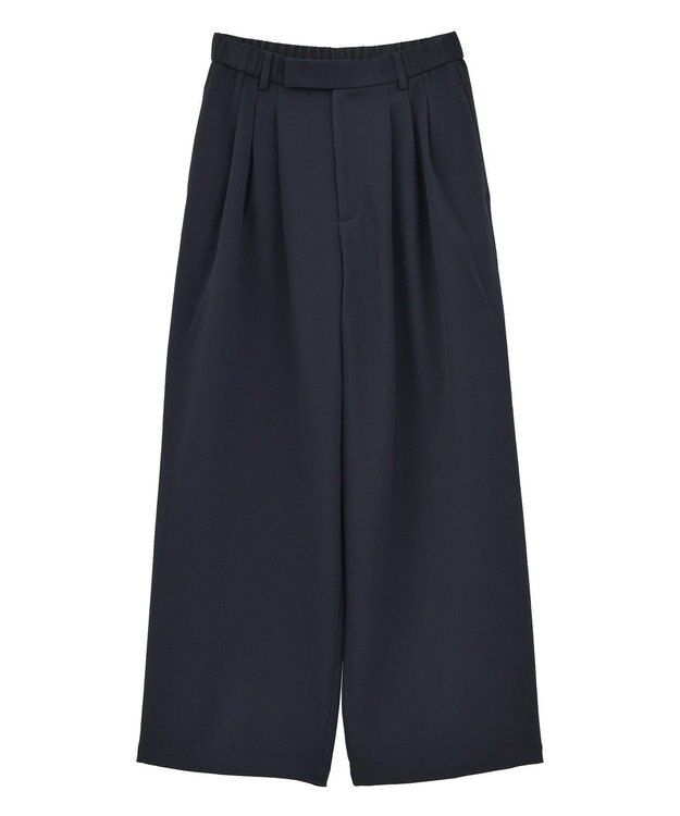 AMERICAN HOLIC 【イージーケア】タックストレートパンツ Navy