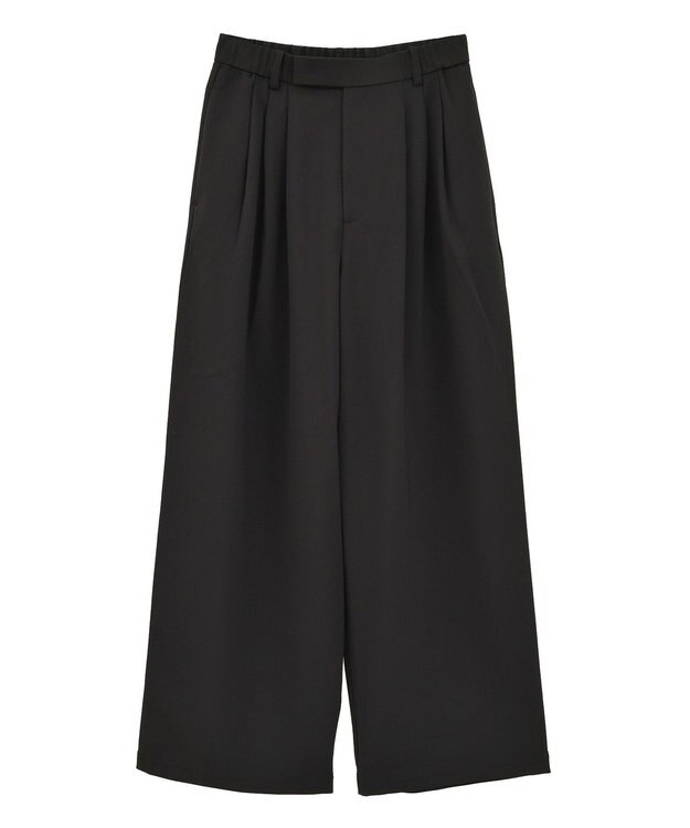 AMERICAN HOLIC 【イージーケア】タックストレートパンツ Black