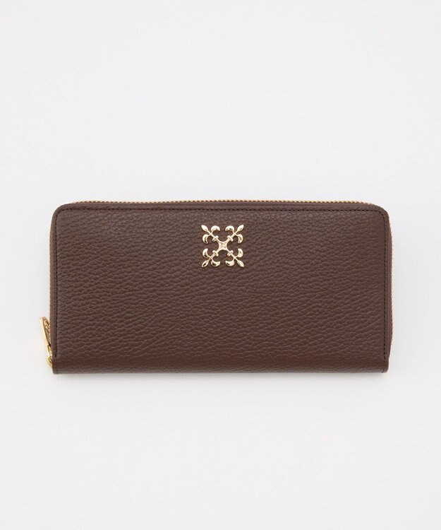 russet モノグラムプレートラウンドジップウォレット(SO-372) D.Brown/GY