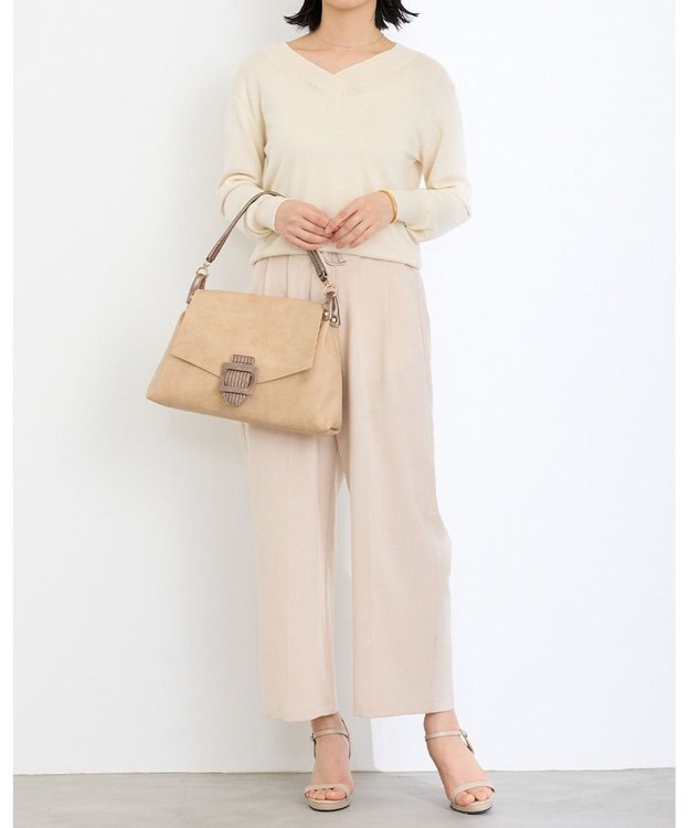 MioFIRANO バックル付きフラップトートバッグ 2WAY　FIRANO フィラノ BEIGE