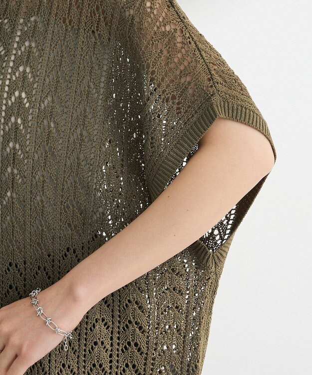 Green Parks 透かし編みニットチュニック Black