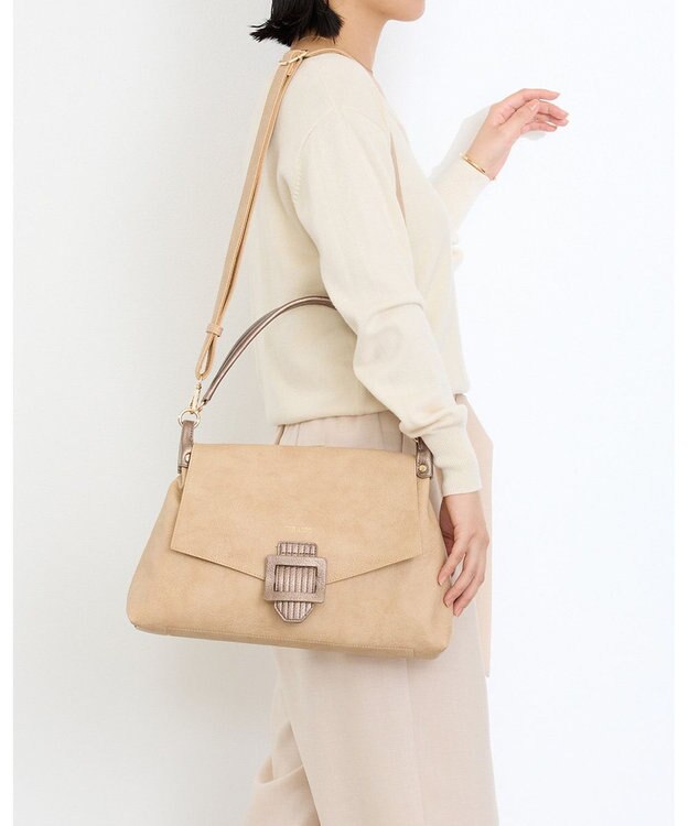 MioFIRANO バックル付きフラップトートバッグ 2WAY　FIRANO フィラノ BEIGE